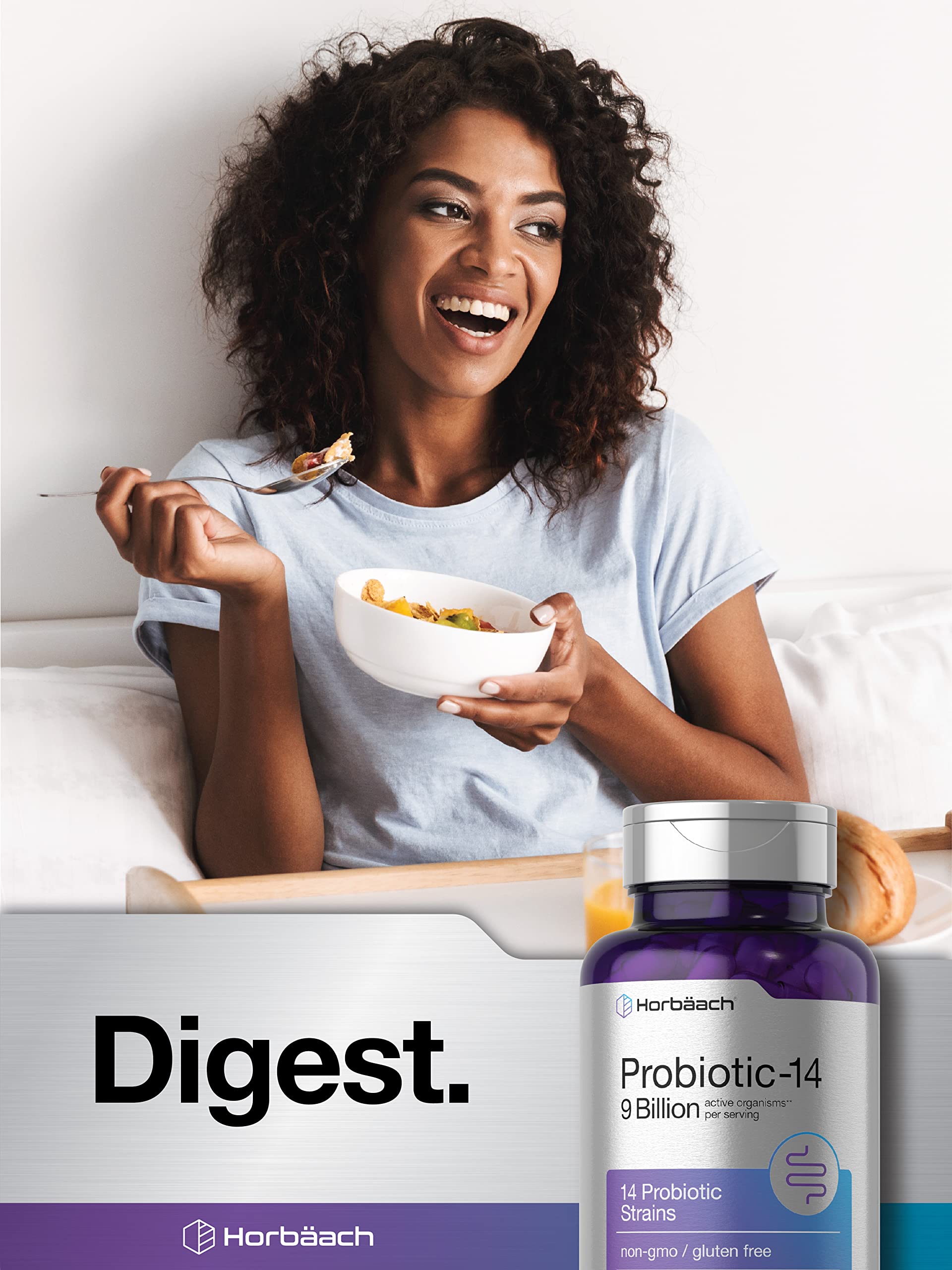 Box and bottle packaging of Horbäach Probiotics