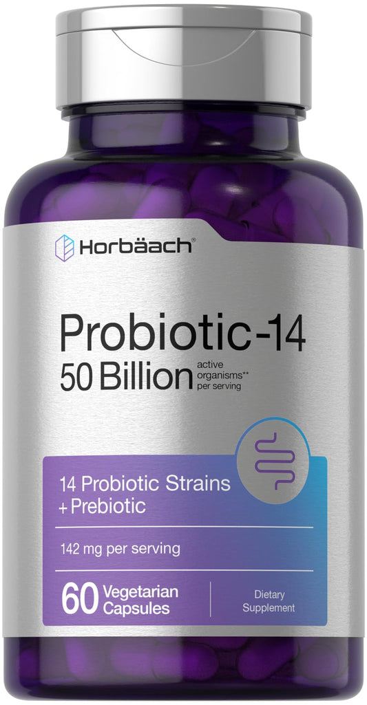Horbaach Probiotics for Women and Men bottle front label