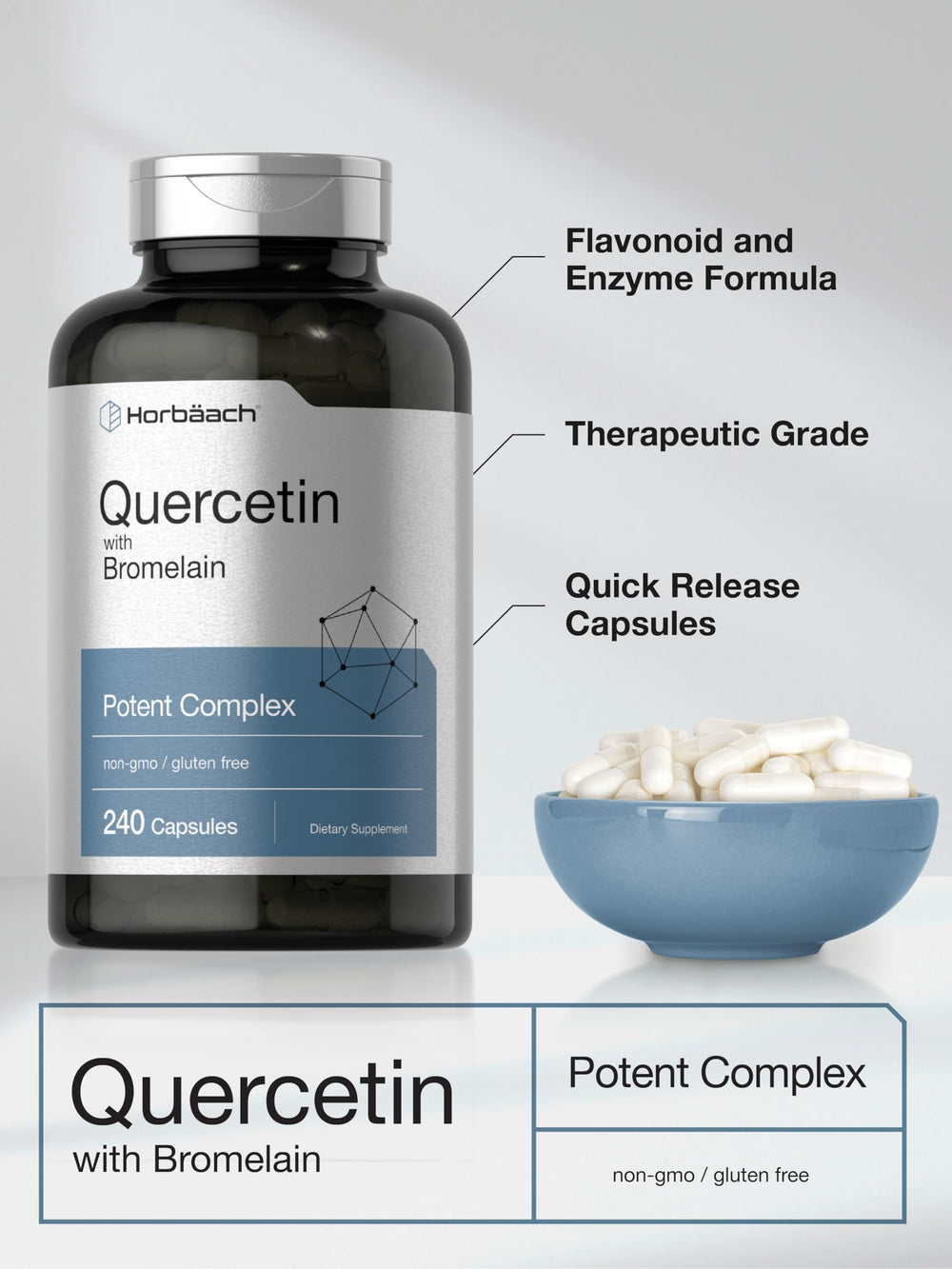 Illustration of Quercetin and Bromelain ingredients