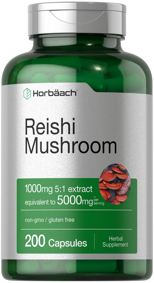 Horbaach Reishi Mushroom Capsules bottle – front view