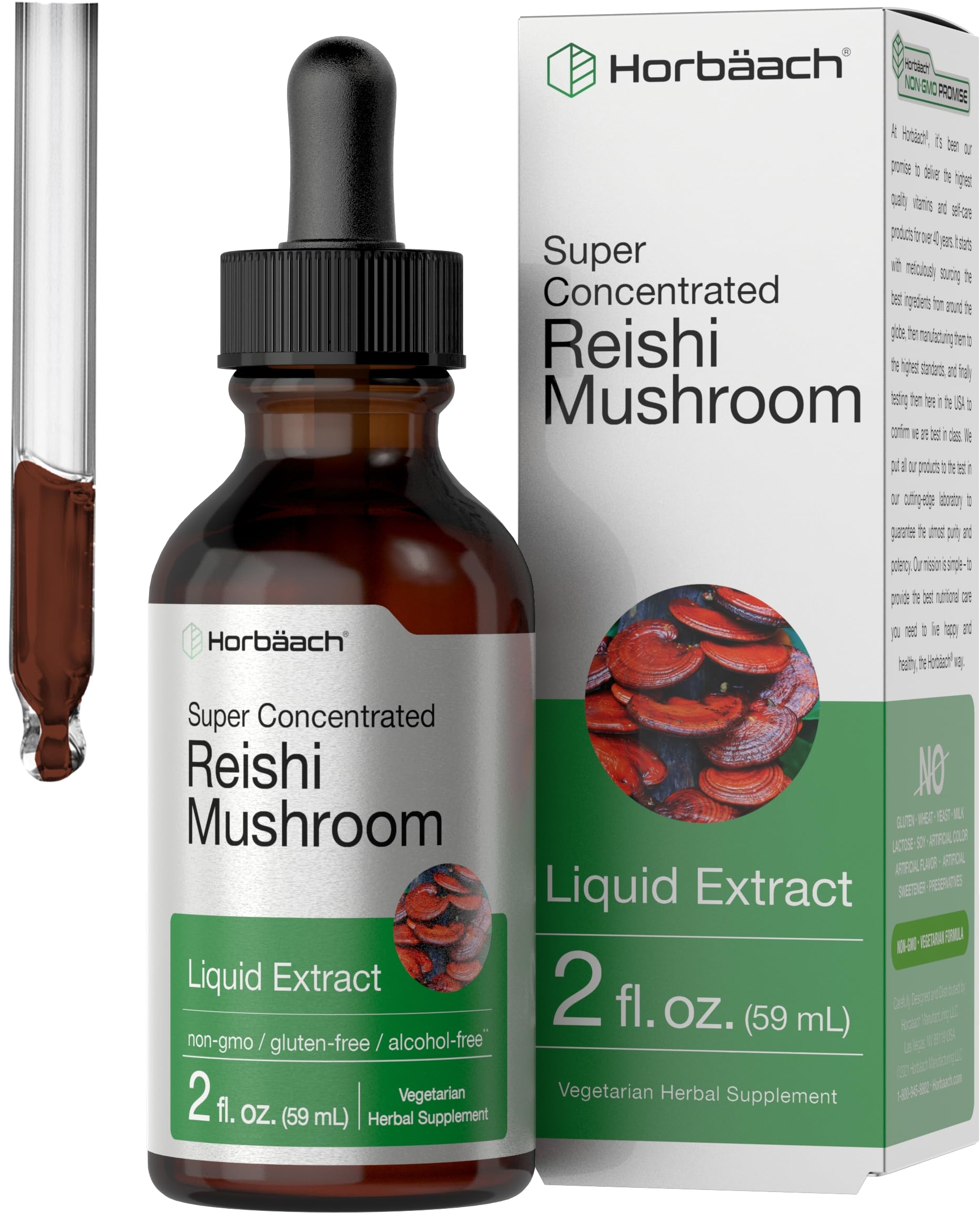 Horbäach Reishi Mushroom Extract Tincture bottle 2 oz