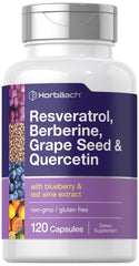 Horbäach Resveratrol Berberine Grape Seed & Quercetin bottle – 120 capsules