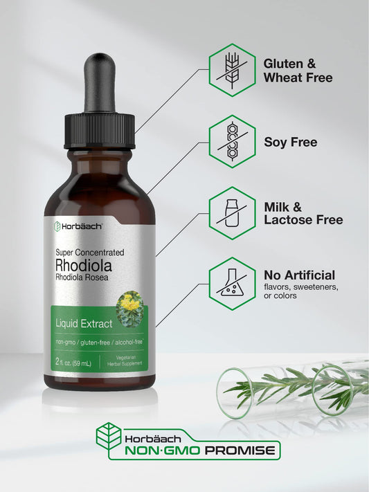 Horbaach Rhodiola Rosea tincture label close-up