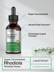 Amber glass Horbaach Rhodiola Rosea tincture bottle with label