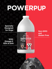 Pouring Horbaach Salmon Oil for dogs