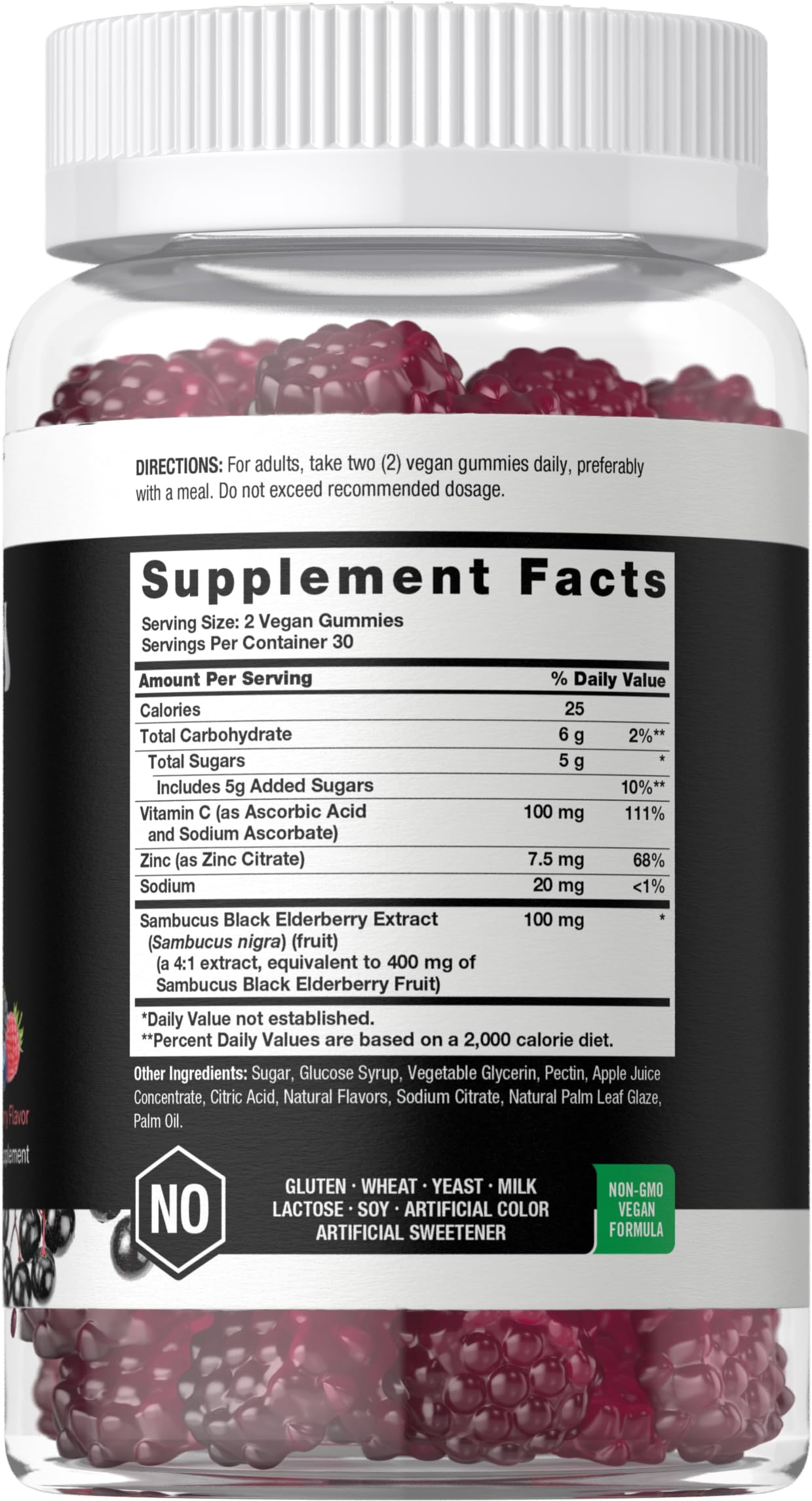 Berry-flavored Horbaach Black Elderberry Gummies packaging