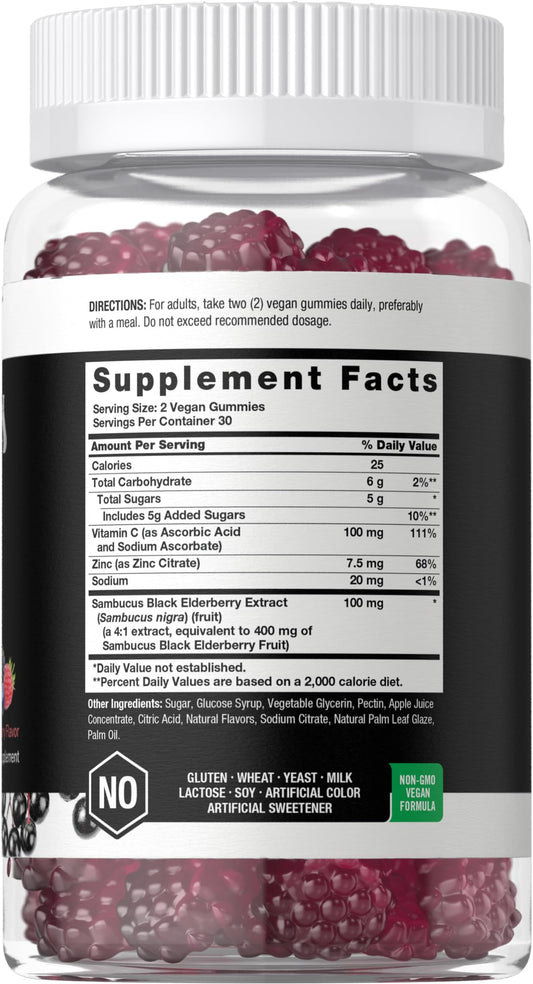 Berry-flavored Horbaach Black Elderberry Gummies packaging
