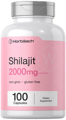 Horbaach Shilajit for Women bottle label – 100 capsules, 2000mg