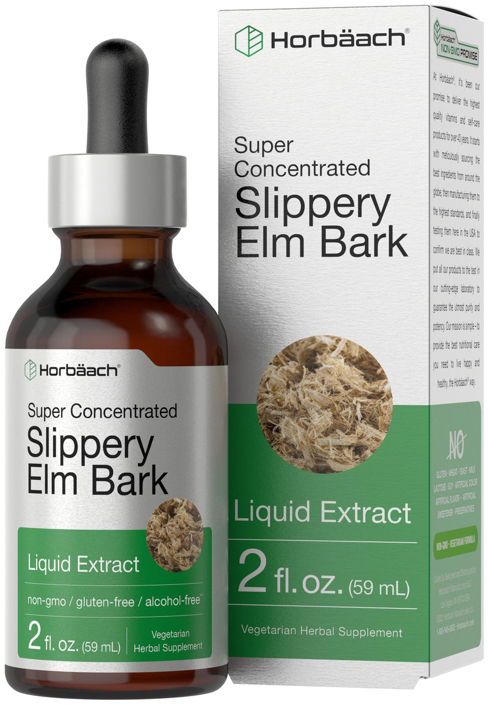 Bottle of Horbaach Slippery Elm Liquid Drops 2 Fl Oz