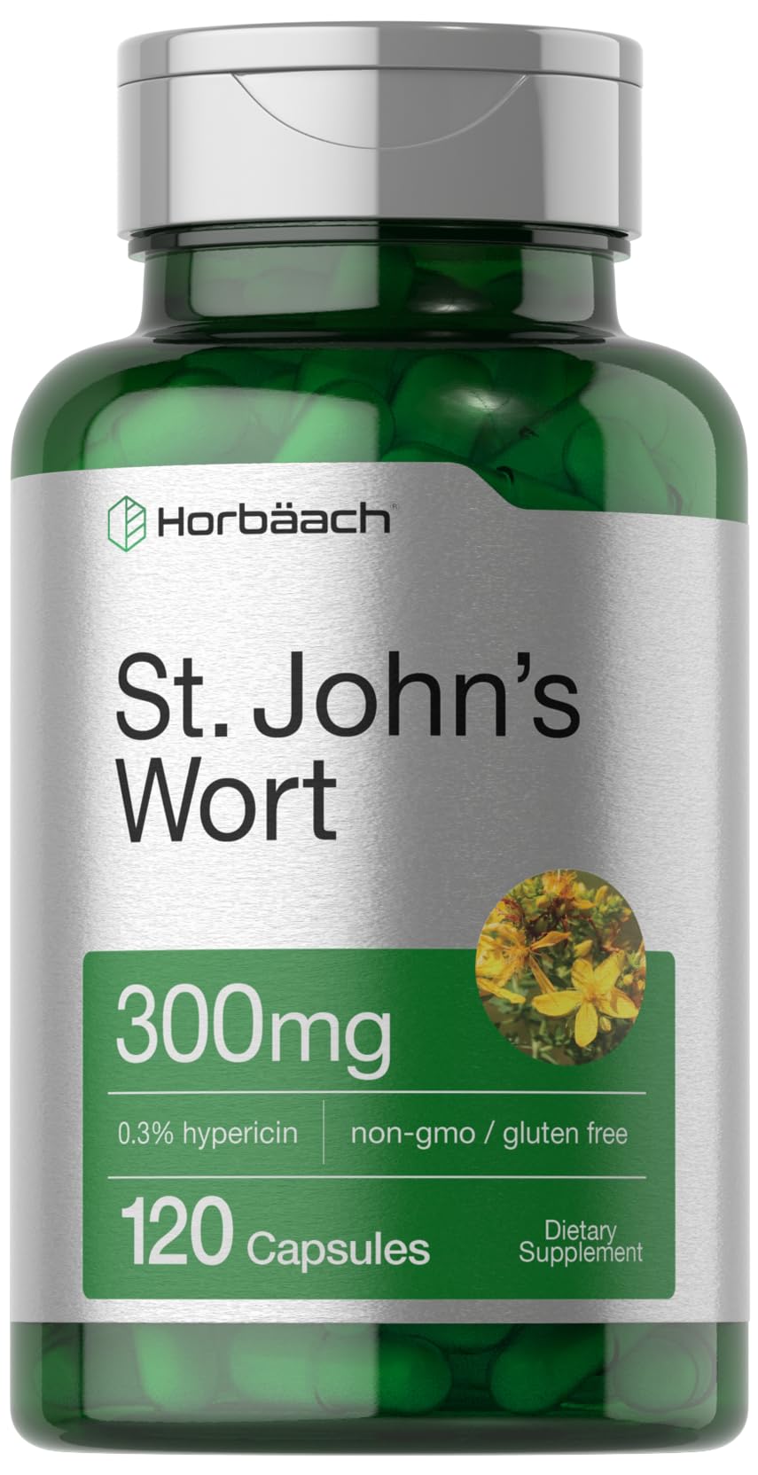 Horbäach St John's Wort capsules bottle front