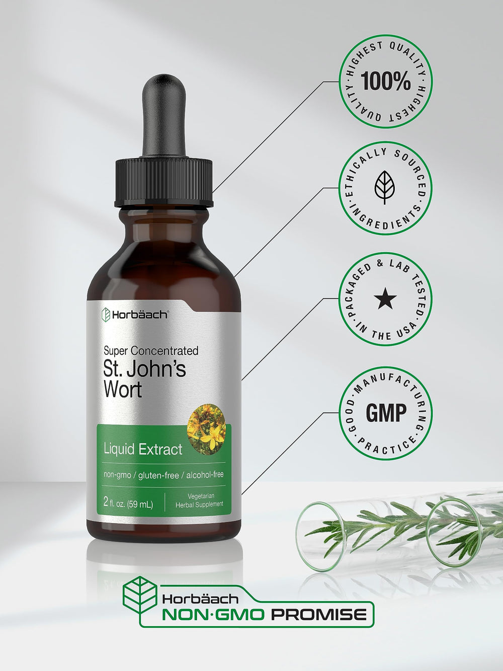 Horbäach packaging for St. John's Wort Tincture