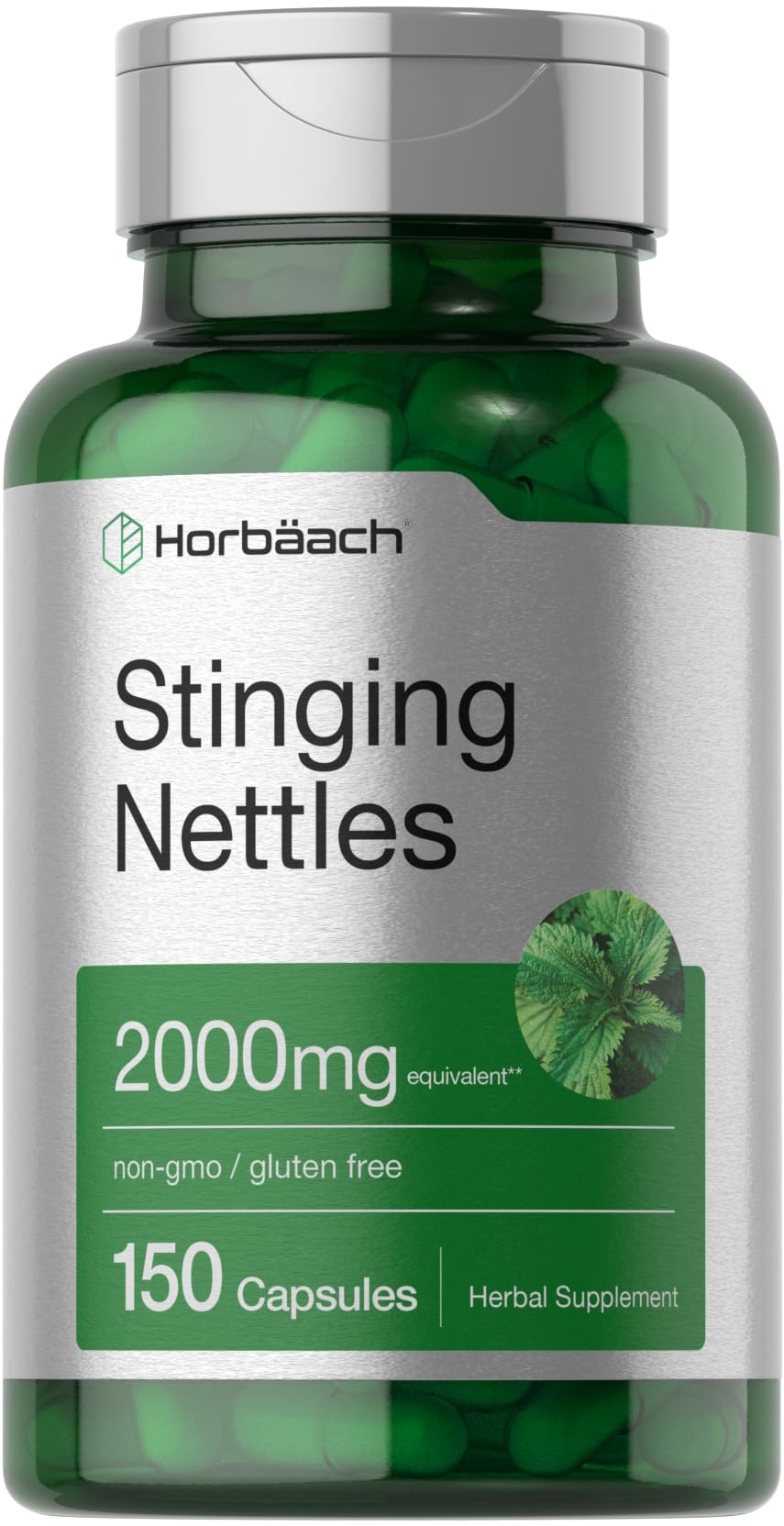 Horbäach Stinging Nettles capsules bottle 150 count