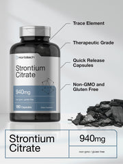 Nutrition facts panel for Horbäach Strontium Citrate 940 mg