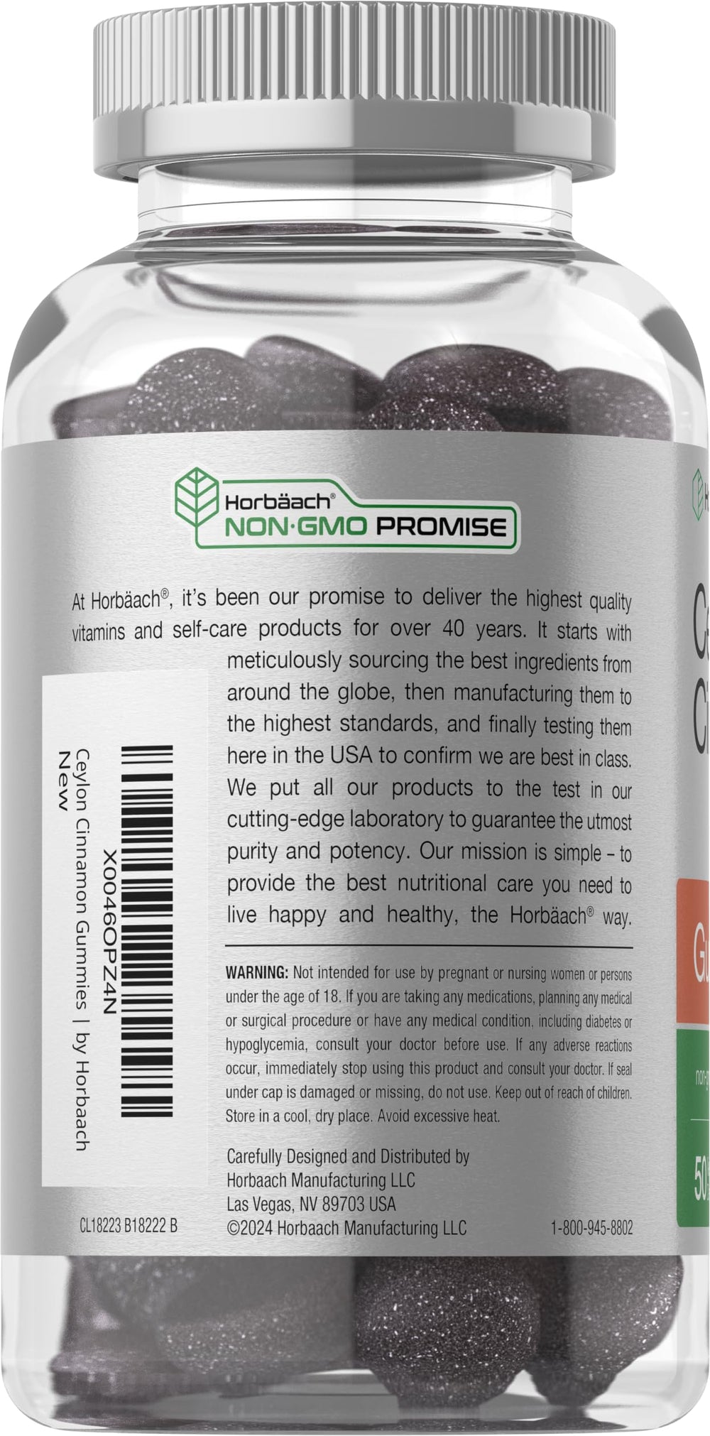 Packaging of Horbäach Sugar Free Cinnamon Gummies