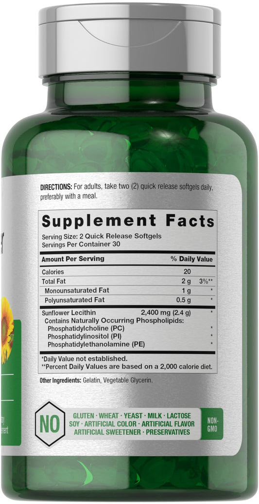 Horbäach Sunflower Lecithin Softgel Capsules packaging