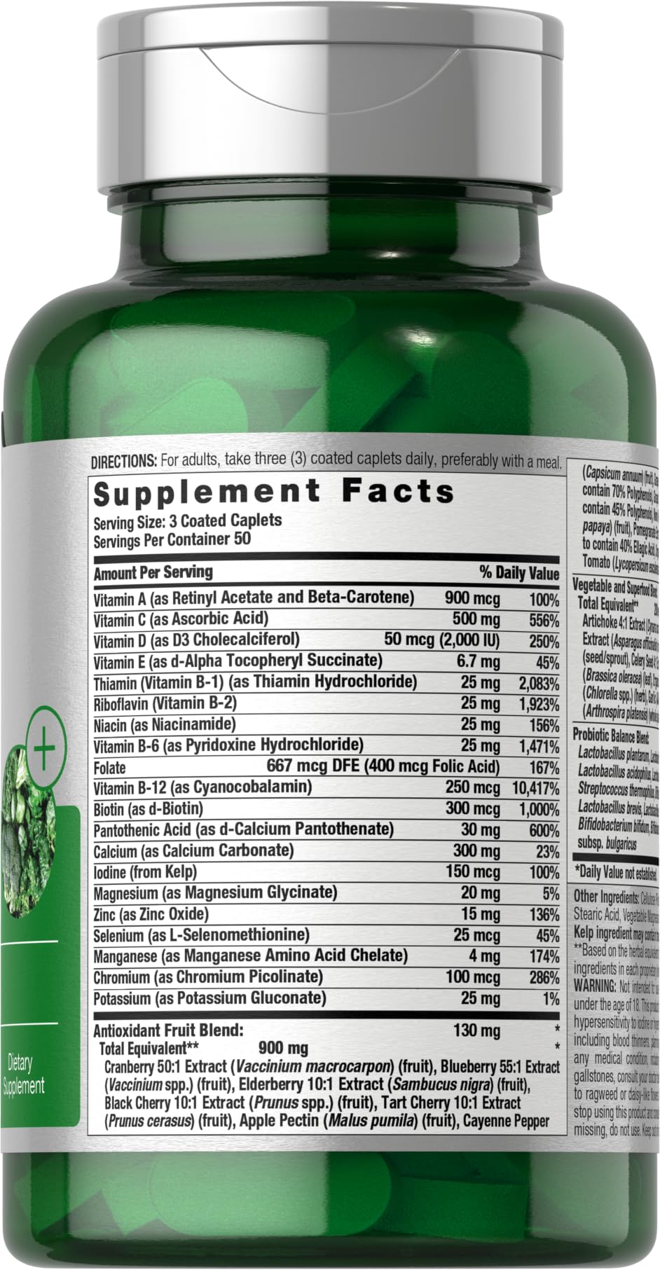 Probiotic strains and supplement label
