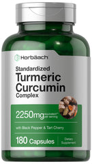 Horbaach Turmeric Curcumin bottle with 180 capsules