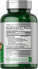 Close-up of Horbäach Turmeric Curcumin bottle with label visible