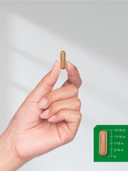Back label showing supplement facts on Horbäach bottle