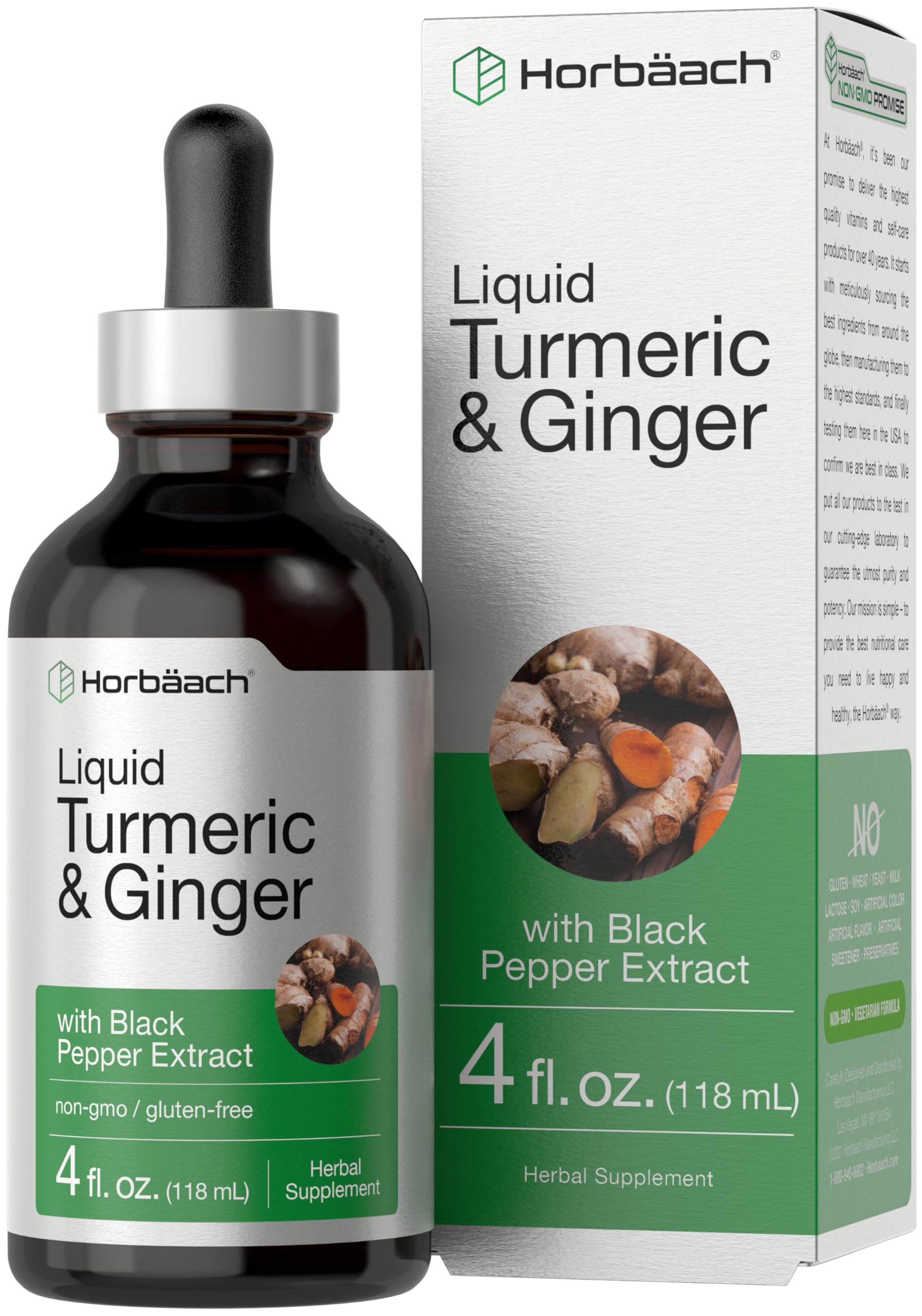 Horbaach Turmeric and Ginger Drops bottle 4 oz