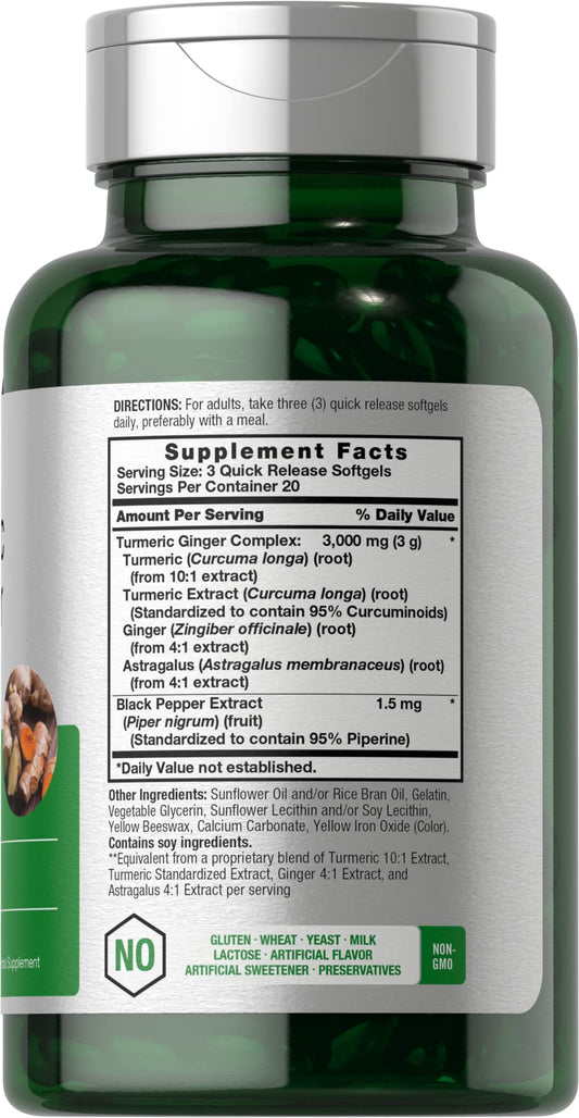 Close-up of turmeric and ginger softgel capsules