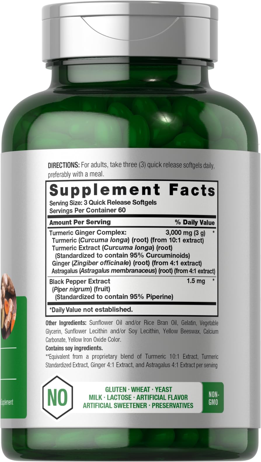 Detail: 3000 mg per serving on bottle label