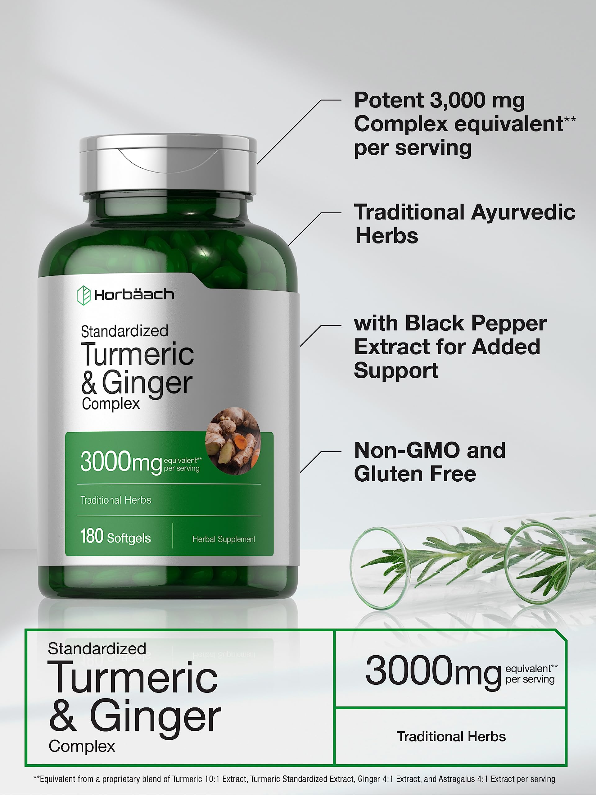 Two Horbaach Turmeric & Ginger bottles in a pack
