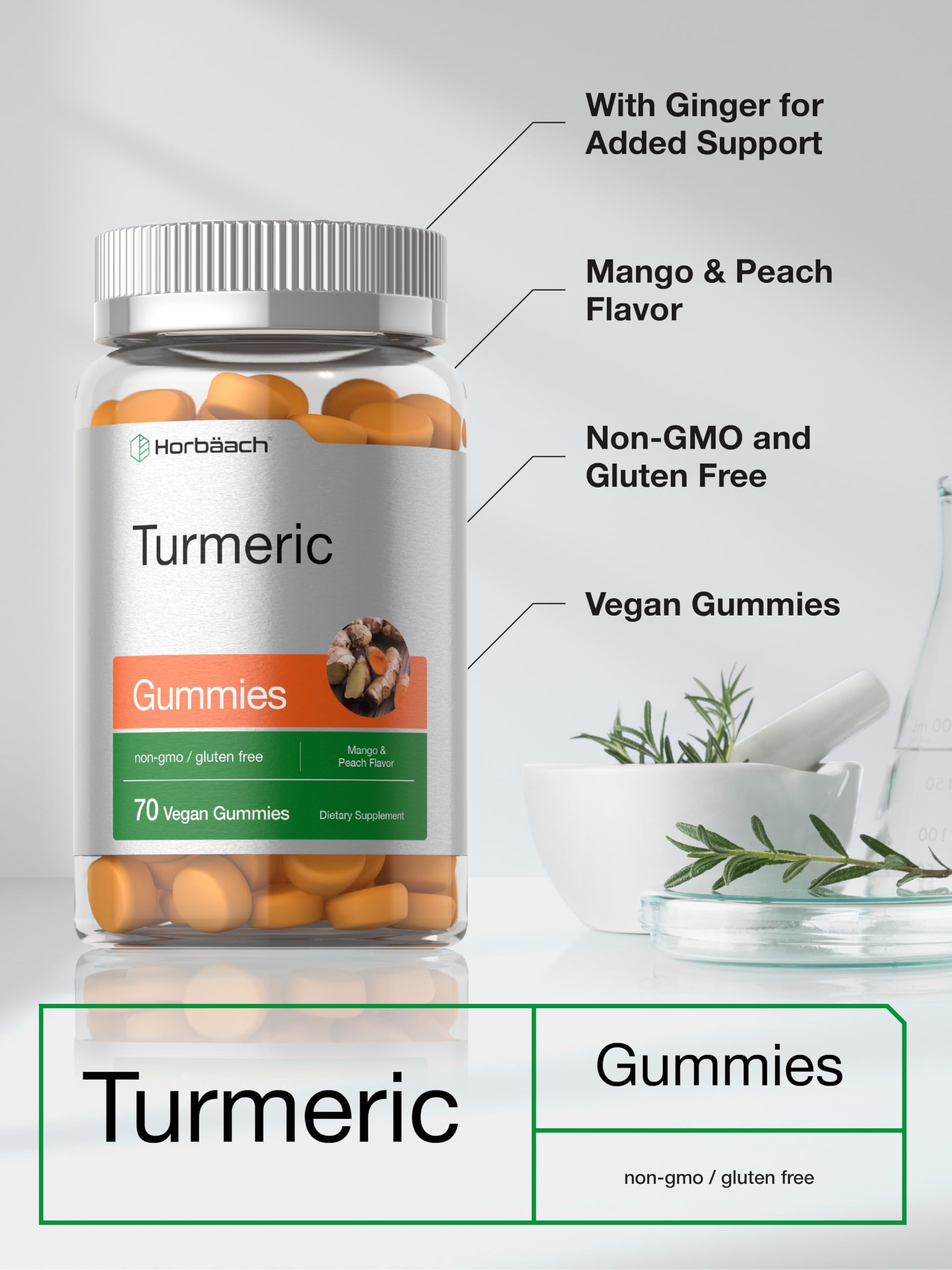 Gluten-free, non-GMO Horbaach gummies packaging