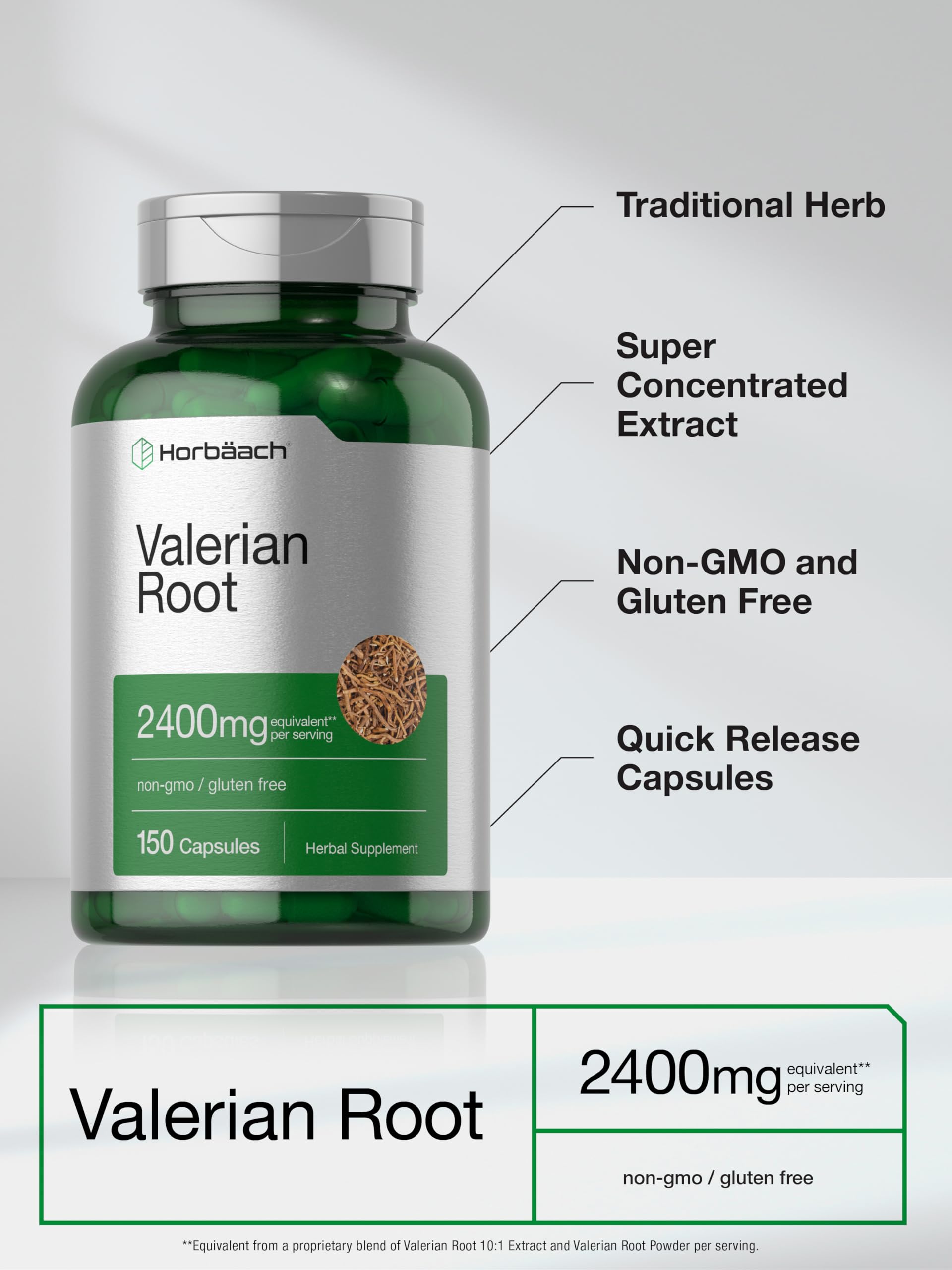 Valerian root supplement facts panel