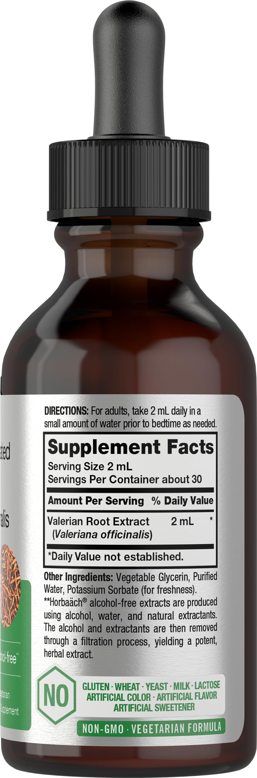 Horbäach Valerian Root Extract Drops label and bottle
