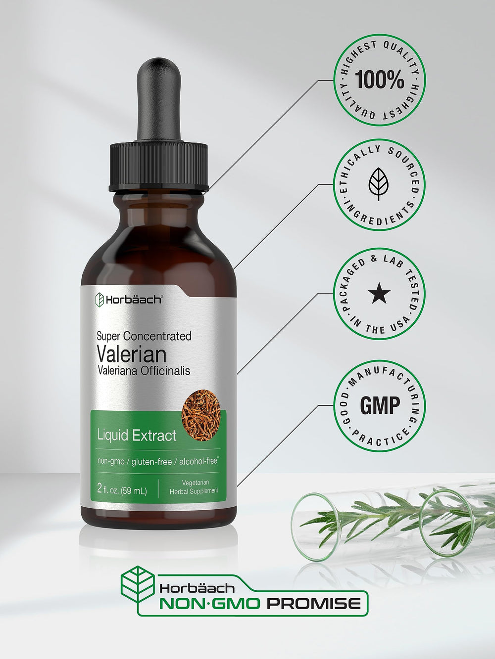 Usage image showing Valerian Root Extract Drops for nighttime routine