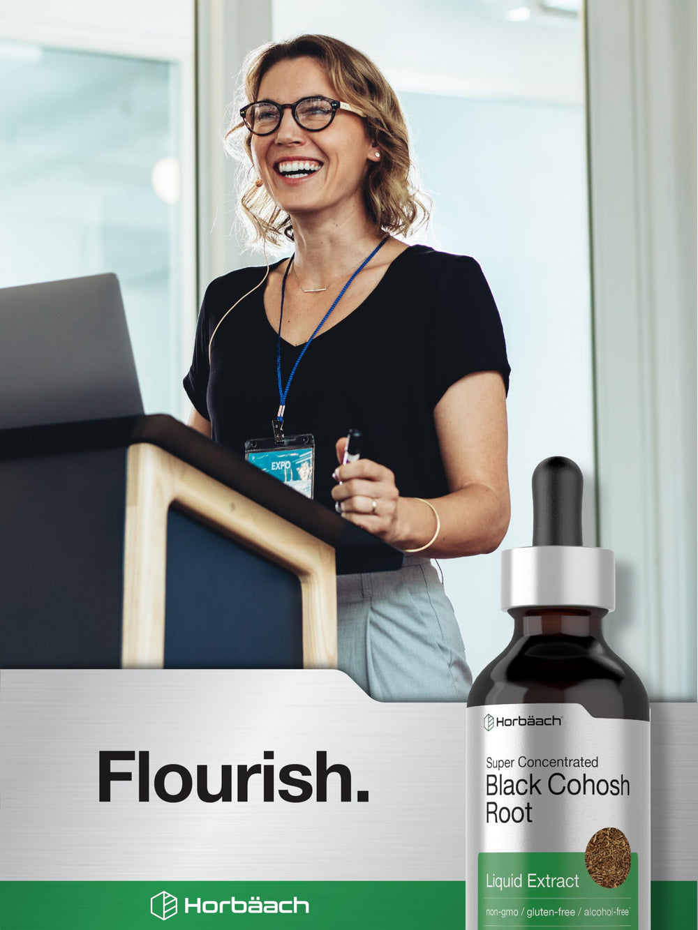 Vegetarian and non-GMO Horbaach Black Cohosh Root Tincture