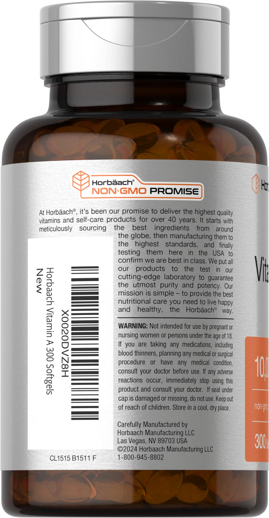 Softgels capsules of Horbäach Vitamin A 10,000 IU