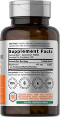 Close-up of 100 mg Pyridoxine HCl tablets