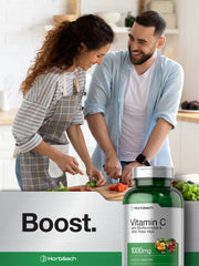 Ingredients and supplement facts label for Horbäach Vitamin C