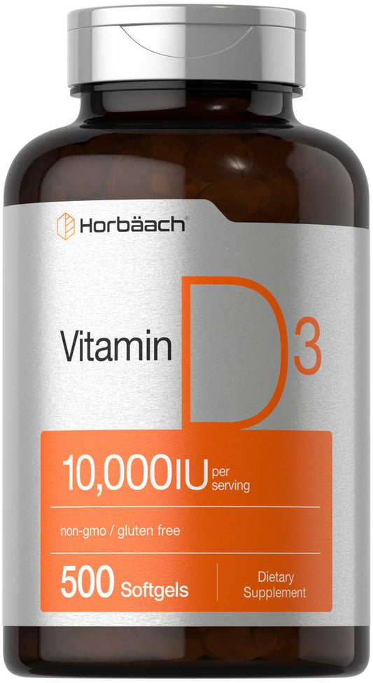 Horbäach Vitamin D3 10000 IU bottle label