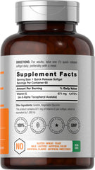 Bottle of Horbaach Vitamin E 1000 IU Softgels with label