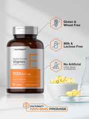 Gluten-free badge on Horbaach Vitamin E packaging