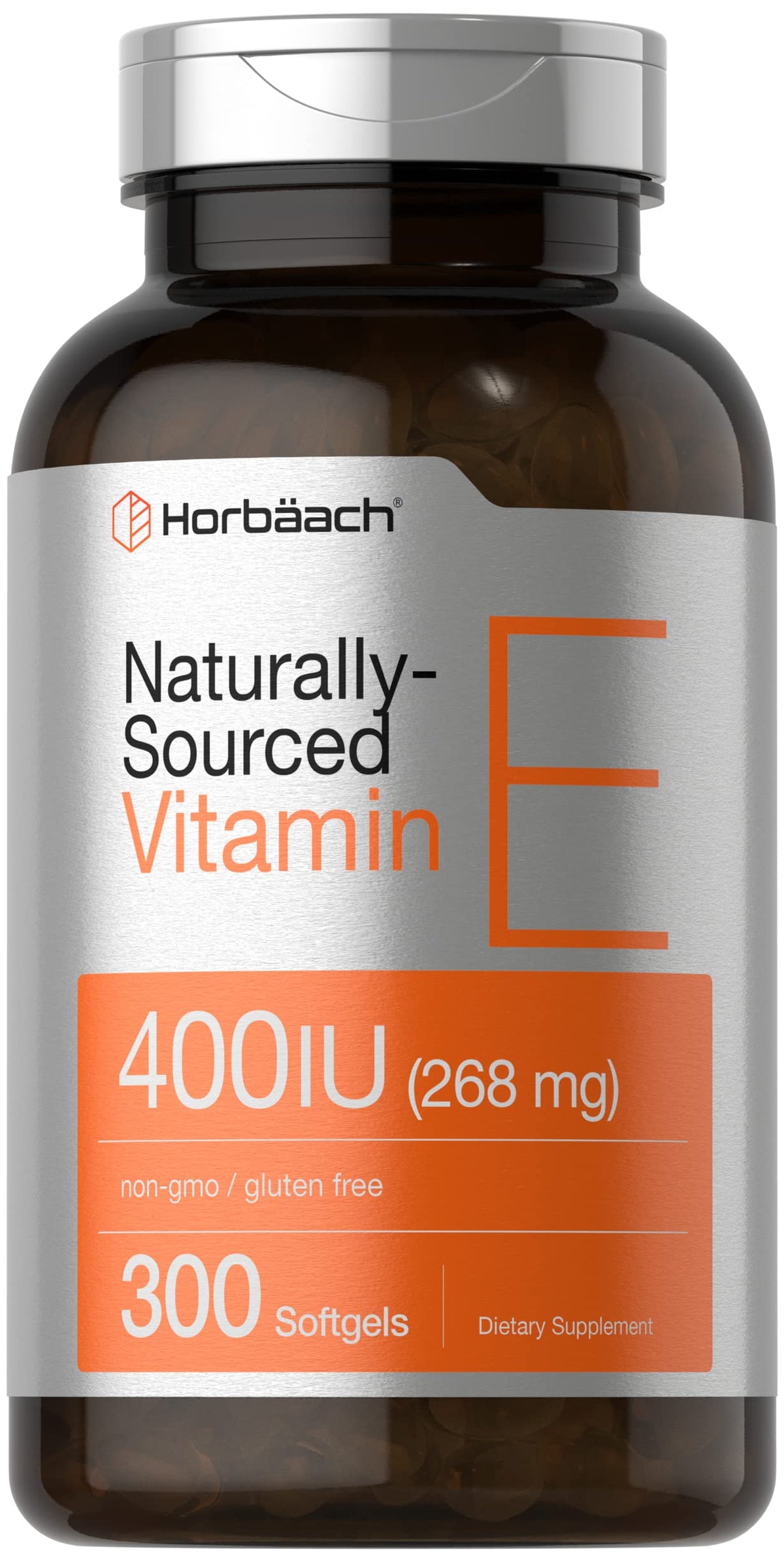 Horbäach Vitamin E Softgel Capsules 400 IU, 268 mg, 300-count bottle