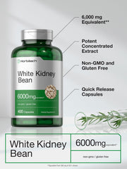 Ingredient and supplement facts panel for Horbaach White Kidney Bean Extract Capsules