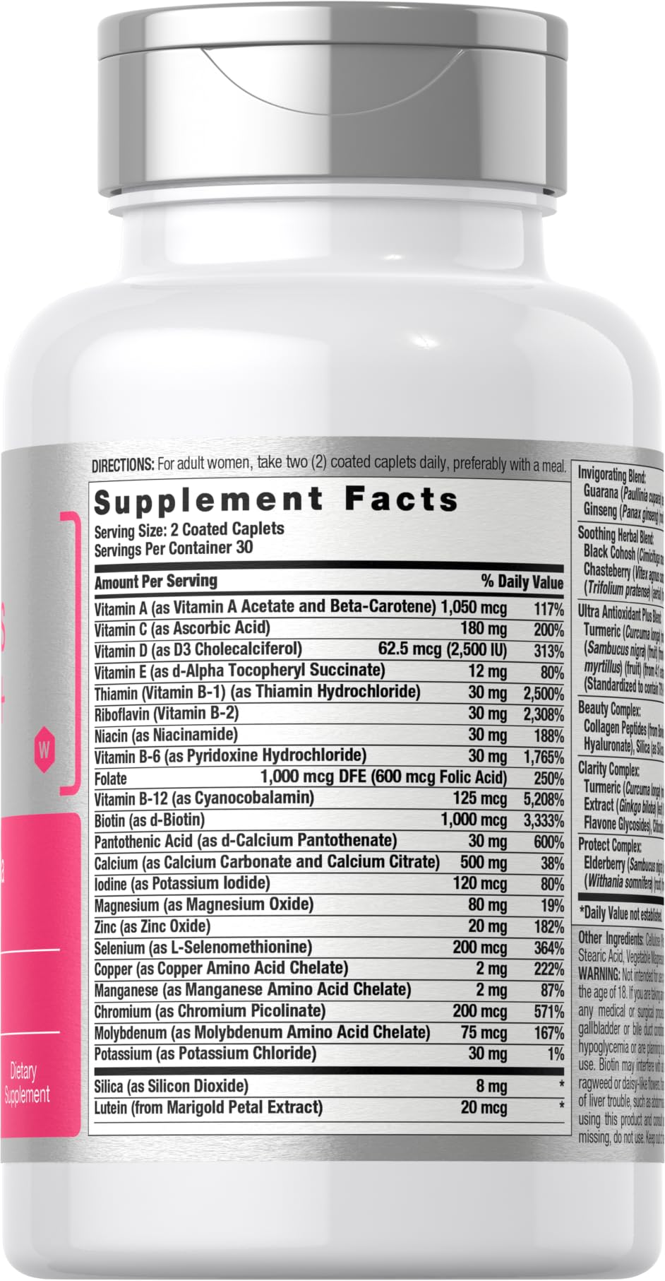 Nutrition facts label highlight for Horbaach Multivitamin 50+