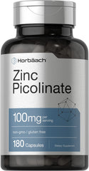 Horbäach Zinc Picolinate 100mg bottle with 180 capsules