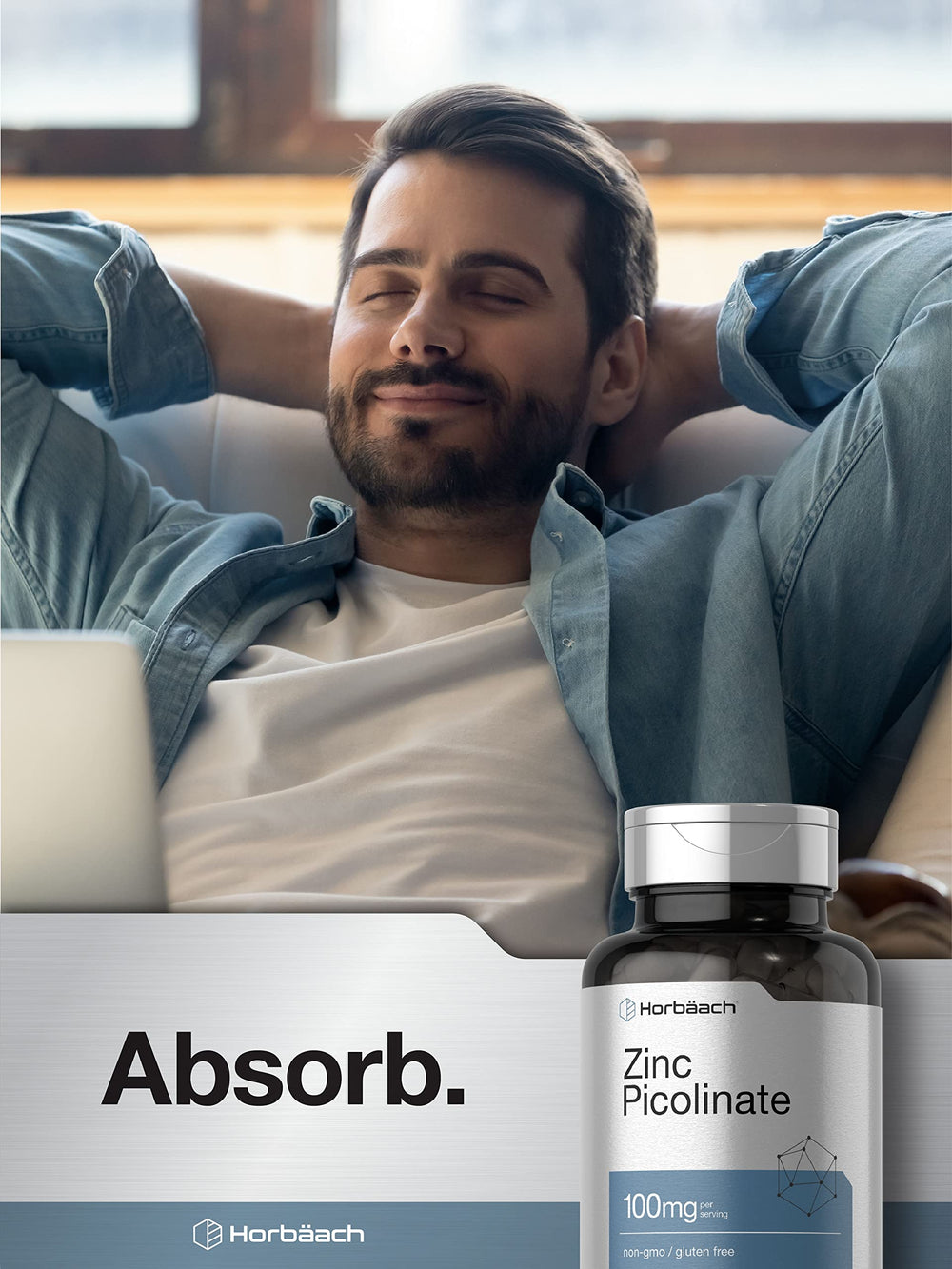 Close-up of Zinc Picolinate capsules (100 mg)