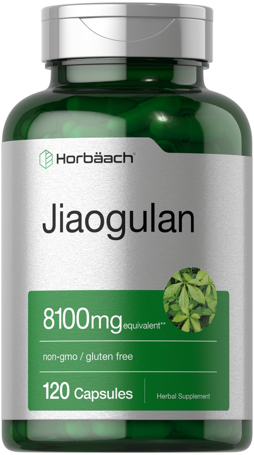 Horbäach Jiaogulan capsules bottle with label