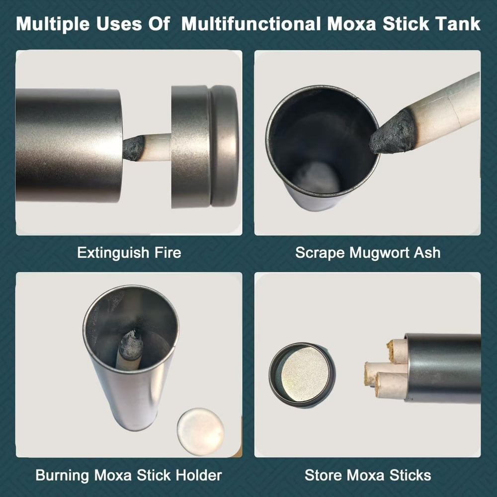 Complete HORLORFE 6-piece moxibustion kit with guide