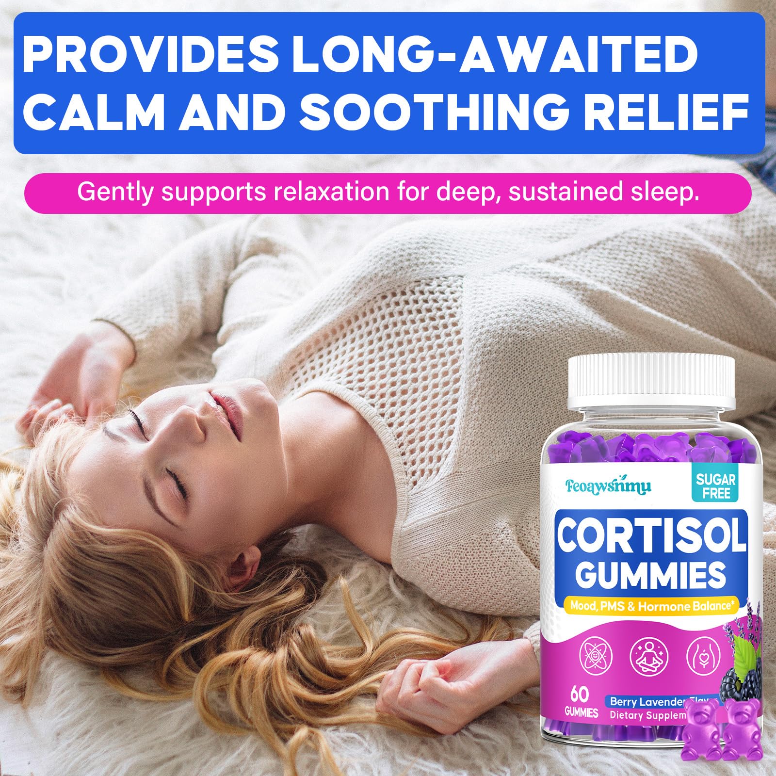 Hormone balance cortisol support gummies for women