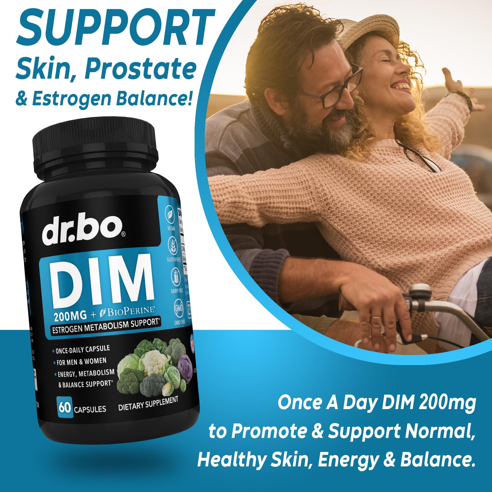 DIM supplement supporting hormone balance for men and women