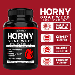 Product highlighting joint and back support from Horny Goat Weed formula