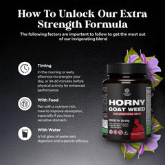 Close-up of Horny Goat Weed extract and Black Maca in the supplement