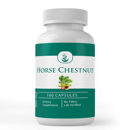Bottle of Horse Chestnut capsules labeled Pure Original Ingredients
